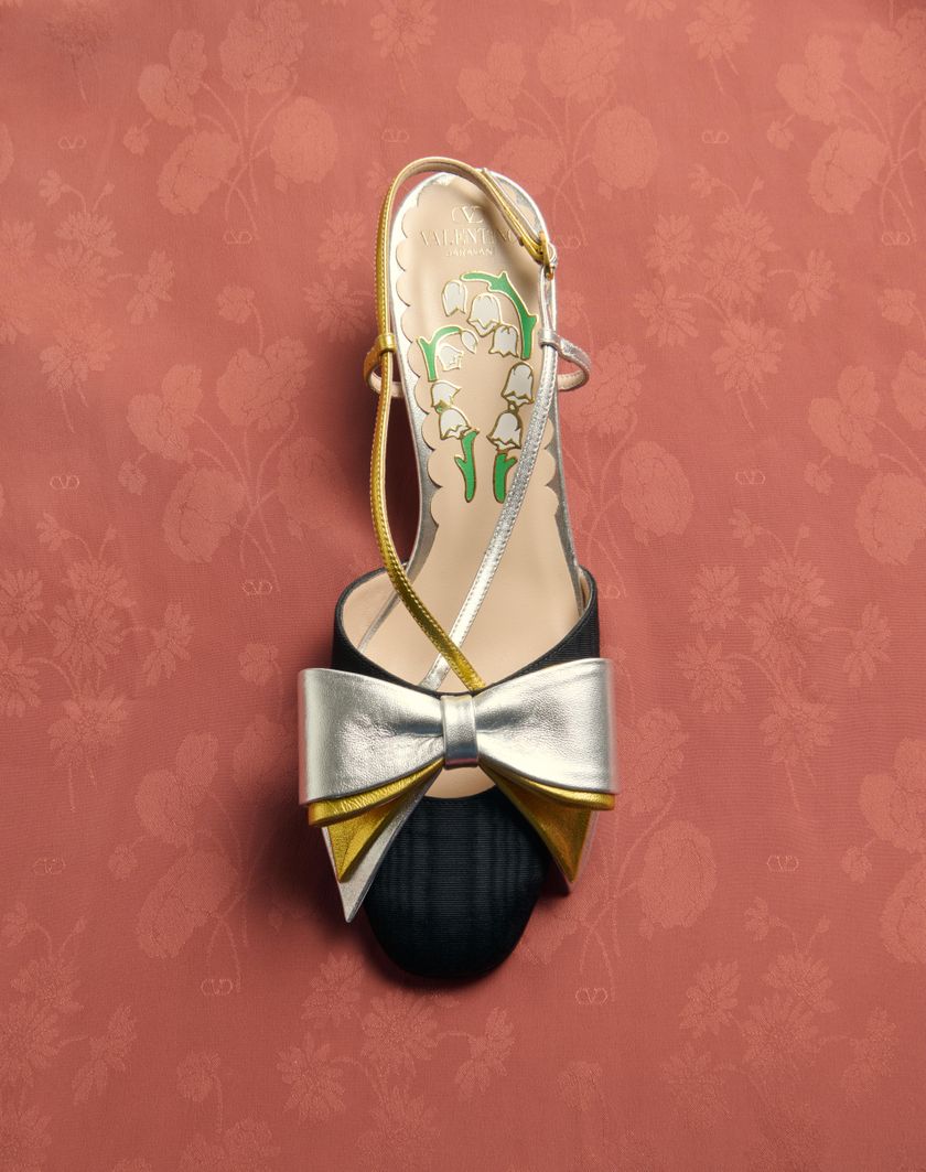 BOWOW SLINGBACK PUMPS IN MOIRÈ FABRIC 45MM - Image 2